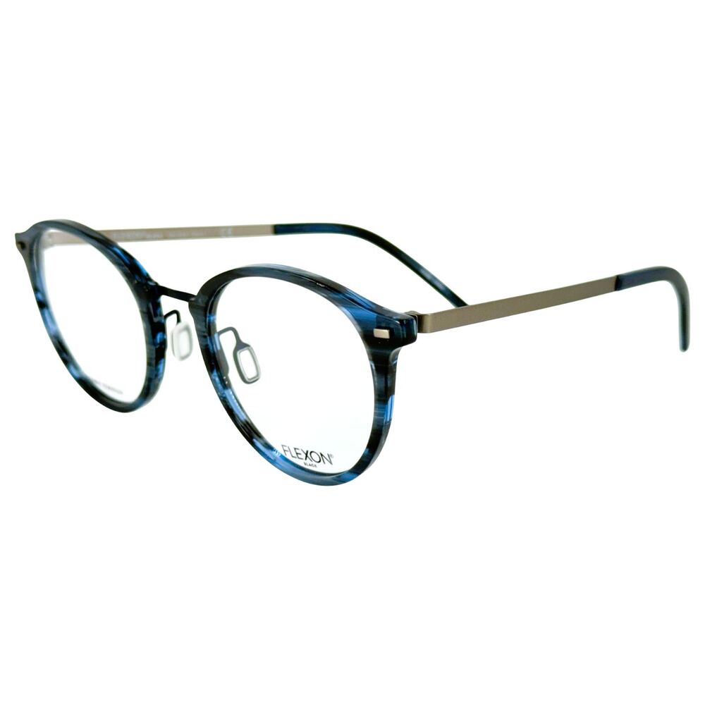 Flexon B2024 Mens Plastic Eyeglass Frame 441 Blue Horn 50-23 Memory Metal